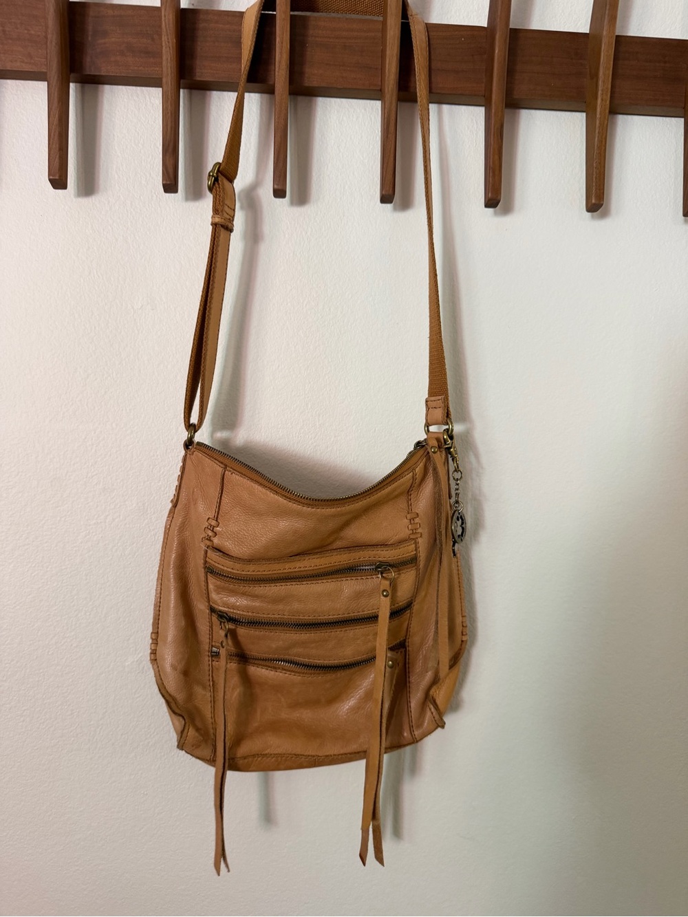 Lucky Brand Tan Leather Crossbody Bag